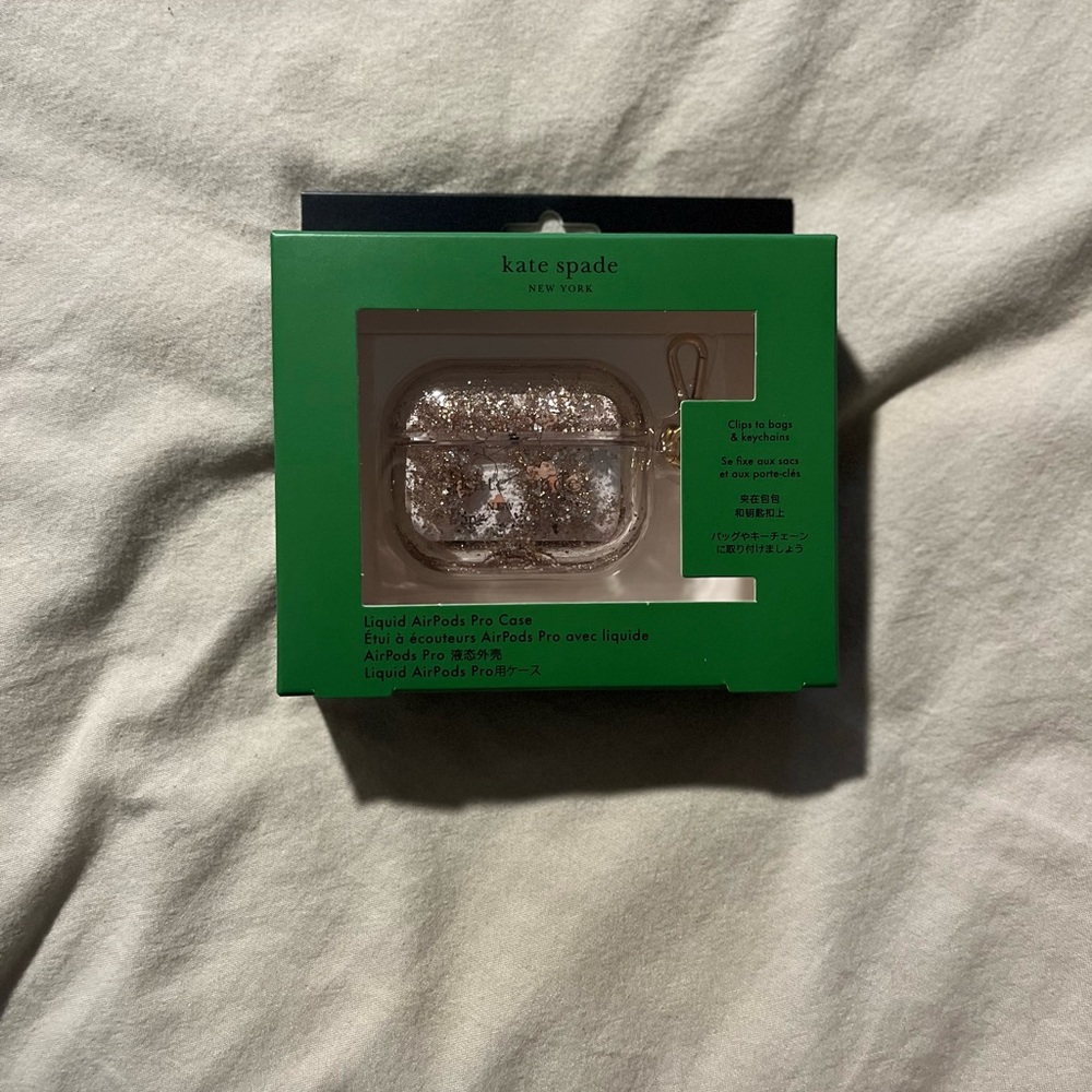 NWT. Never opened. Super cute glittery Kate Spade AirPods Pro Case